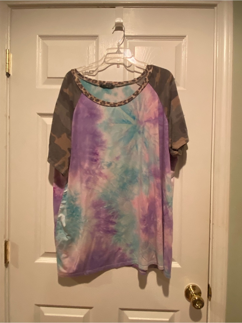 Tie-Dye & Camo Short Sleeve Tee - Pastel Purple/Teal
